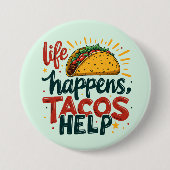Funny Taco Lover Fiesta Feinschmecker Spaß Button (Vorderseite)