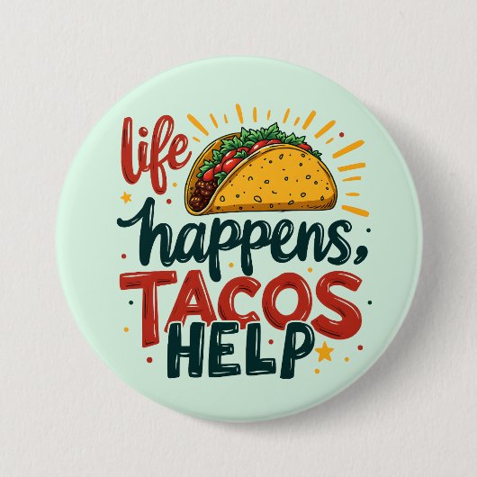 Funny Taco Lover Fiesta Feinschmecker Spaß Button (Vorderseite)