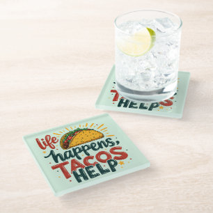 Funny Taco Lover Fiesta Feinschmecker Spaß Glasuntersetzer