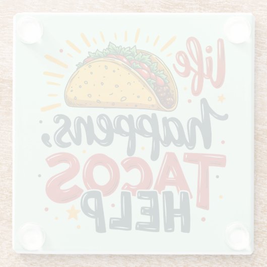 Funny Taco Lover Fiesta Feinschmecker Spaß Glasuntersetzer (Rückseite)