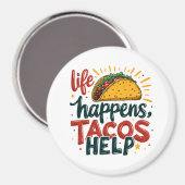 Funny Taco Lover Fiesta Feinschmecker Spaß Magnet (Vorderseite/Rückseite)