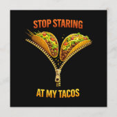 Funny Taco Lover Stop Staring Menükarte (Vorderseite)