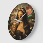Funny Taco Mona Lisa Große Wanduhr (Winkel)