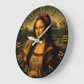 Funny Taco Mona Lisa Große Wanduhr (Winkel)
