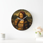 Funny Taco Mona Lisa Große Wanduhr (Zuhause)