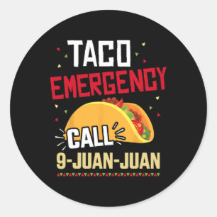 Funny Taco Notruf 9 Juan Juan für Cinco de Runder Aufkleber