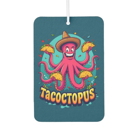 Funny Taco Octopus Cartoon Food Puff Autolufterfrischer (Vorderseite)