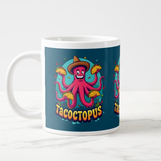 Funny Taco Octopus Cartoon Food Puff Jumbo-Tasse (Links)