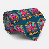 Funny Taco Octopus Cartoon Food Puff Krawatte (Gerollt)