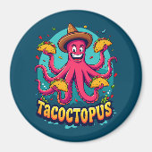 Funny Taco Octopus Cartoon Food Puff Magnet (Vorne)