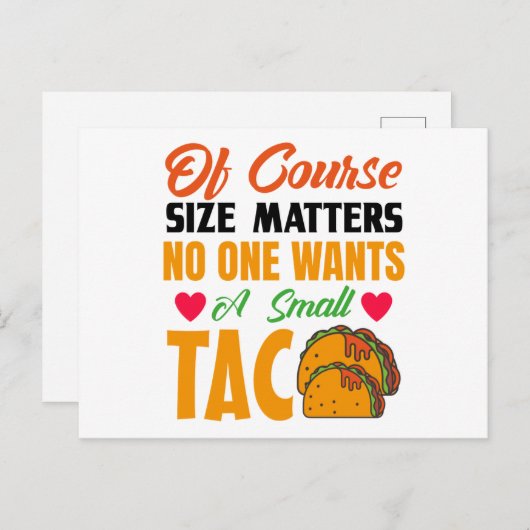 Funny Taco Postcard Postkarte (Vorne/Hinten)