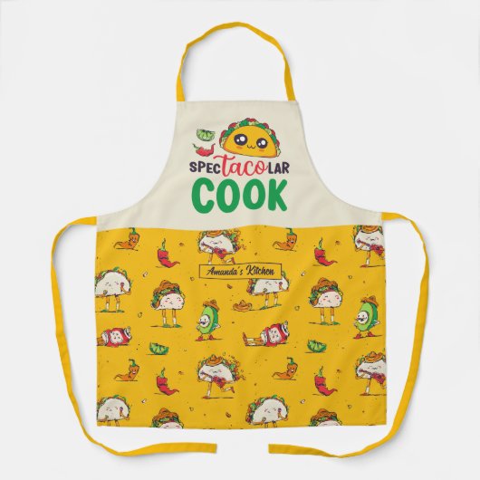 Funny Taco Pun Spectacolar Koch mexikanisches Esse Schürze (Vorderseite)