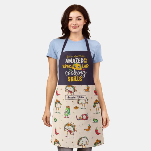 Funny Taco Pun Spektakuläres Kochen mexikanisches  Schürze (Getragen)