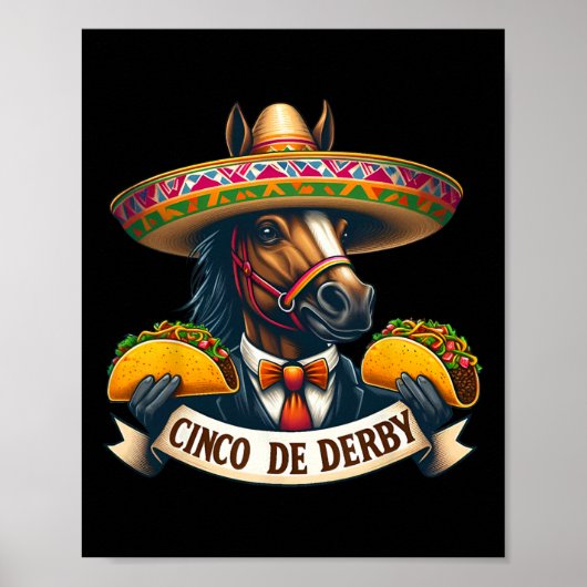 Funny Taco Racing Vintages Cinco De Der Poster (Vorne)
