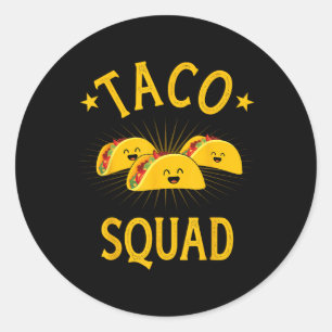 Funny Taco Squad für Taco Dienstag Crew und Cinco  Runder Aufkleber