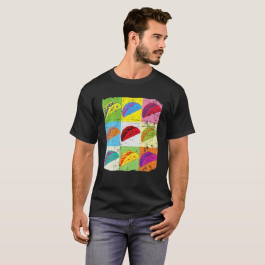 Funny Taco T, Pop Art Taco, Taco Lover T-Shirt (Vorne ganz)