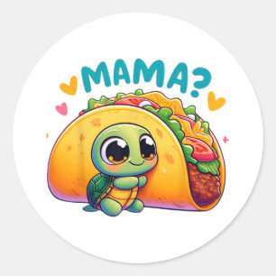 Funny Taco Tequila Mama Cinco Runder Aufkleber