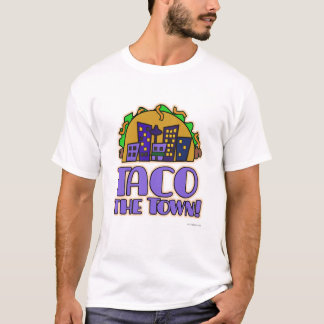 Funny Taco Town Mexican Food Cartoon T-Shirt