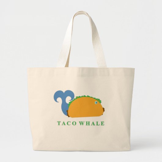 Funny Taco Whale Cartoon Charakter Jumbo Stoffbeutel (Vorne)