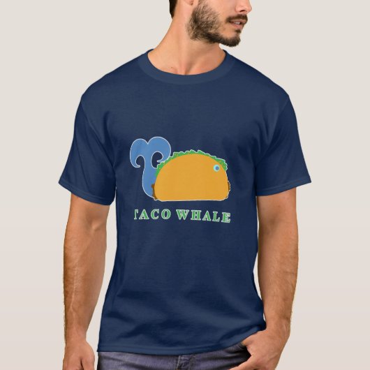 Funny Taco Whale Cartoon Charakter T-Shirt (Vorderseite)