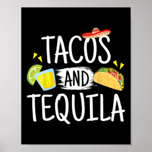 Funny Tacos und Tequila Mexican Sombrero T-Shirt G Poster