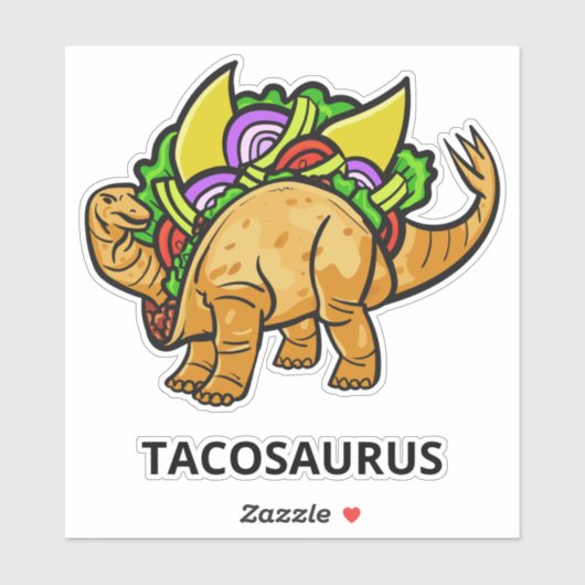 Funny TACOSAURUS-Zoll-Text Aufkleber (Blatt)