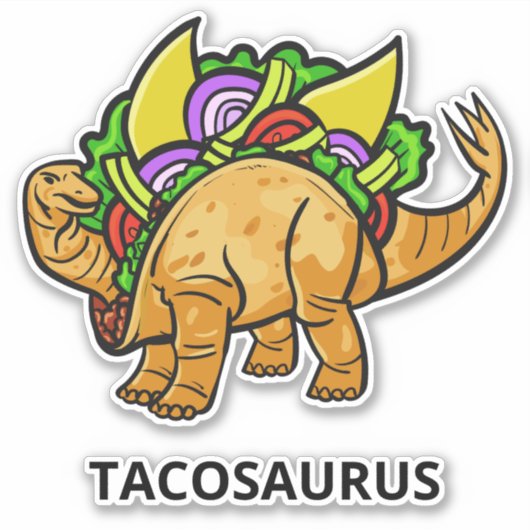 Funny TACOSAURUS-Zoll-Text Aufkleber (Vorderseite)