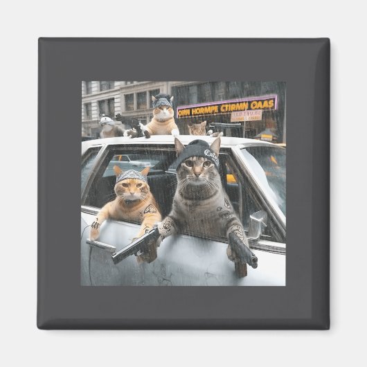 Funny Tactical Cat Meme Military Style  Magnet (Vorne)