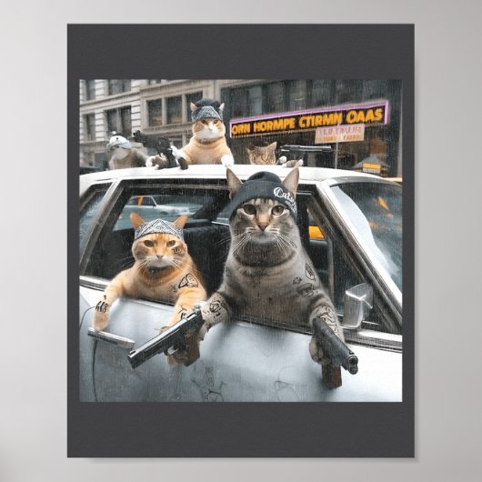 Funny Tactical Cat Meme Military Style  Poster (Vorne)