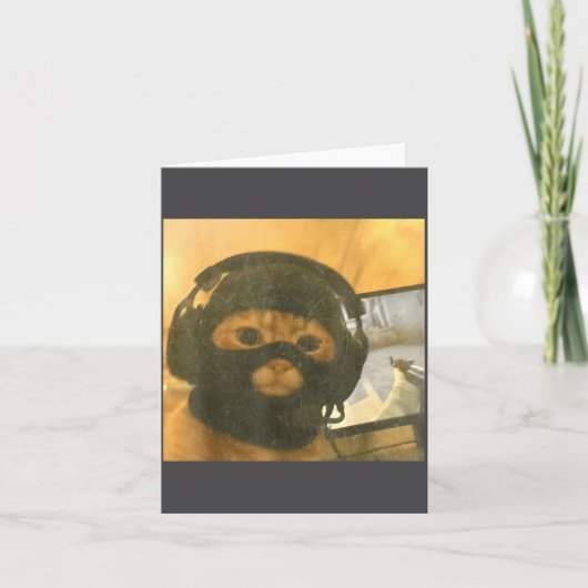 Funny Tactical Gamer Cat Meme Graphic Karte (Vorderseite)