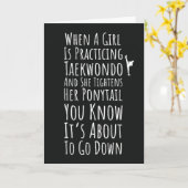 Funny Taekwondo Cards For Her Teen Girls Women TKD Karte (Gelbe Blume)