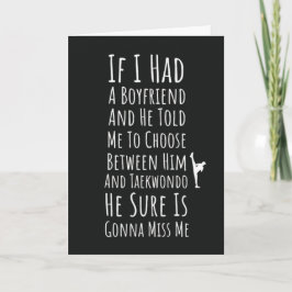Funny Taekwondo Cards For Teen Girls For Her Women Karte