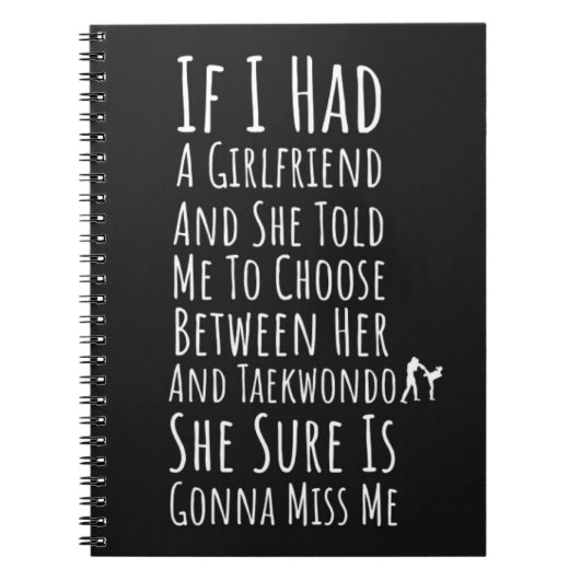 Funny Taekwondo Gifts For Him Martial Arts Men Boy Notizblock (Vorderseite)