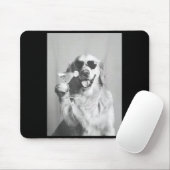 Funny Tail Dog Golden Retriever With Sungles Marti Mousepad (Mit Mouse)
