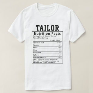 Funny Tailor Nutrition Fakten Nähen Spaß Geschenk T-Shirt