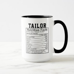 Funny Tailor Nutrition Fakten Nähen Spaß Geschenk Tasse