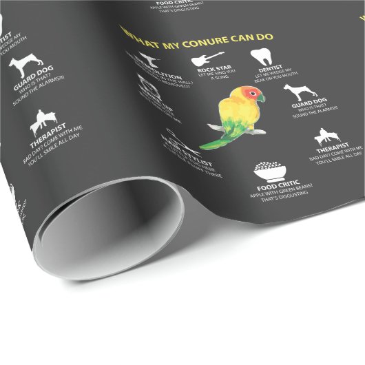 Funny Talented Sun Conure Bird Lover Geschenkpapier (Rolleneckpunkt)