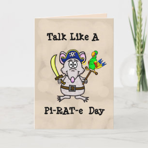 Funny Talk like a Pirate Day Rat Pirate Card Feiertagskarte