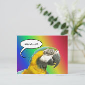 Funny Talk Parrot Rainbow Hallo Postcard Postkarte (Stehend Vorderseite)