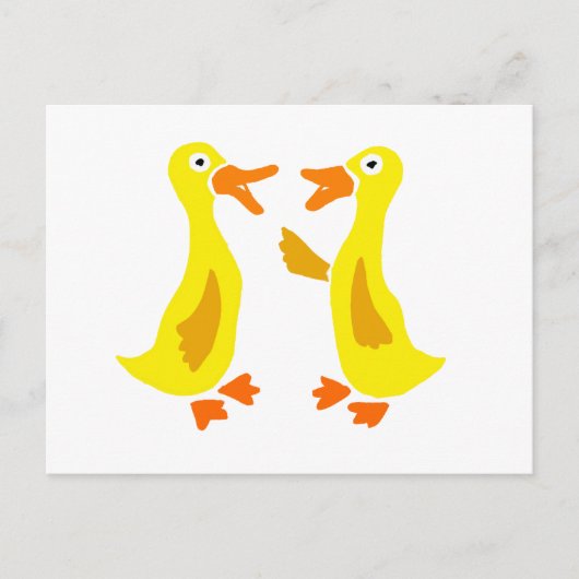 Funny Talking Ducks Art Postkarte (Vorderseite)