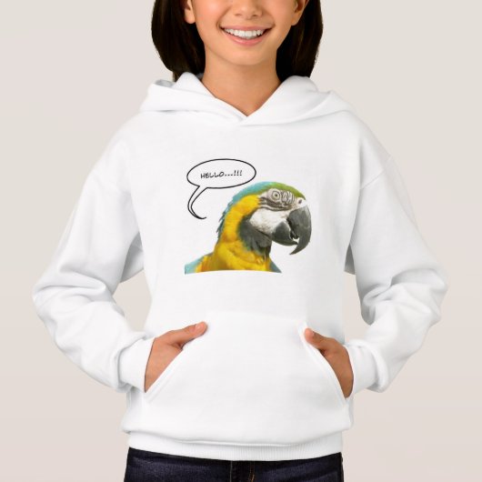 Funny Talking Parrot Face Hoodie (Vorderseite)