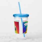 Funny Talking Parrot Rainbow Acrylic Tumbler Acryltrinkbecher (Links)