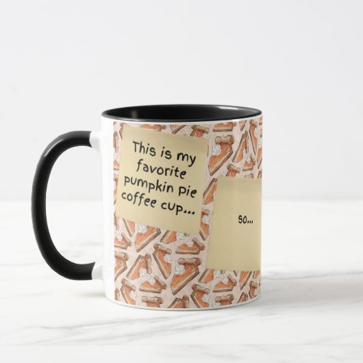 Funny Talking Pumpkin Pie Pieces Zwei-Toned Tasse (Links)