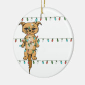 Funny Tangled Grumpy Holiday Cat Weihnachtsbaum Keramik Ornament (Links)