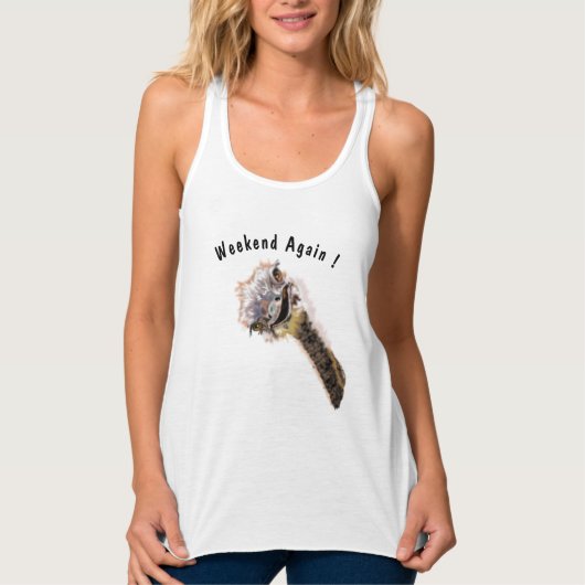 Funny Tank Top mit spielendem Strauß - Custom Text (Vorderseite)