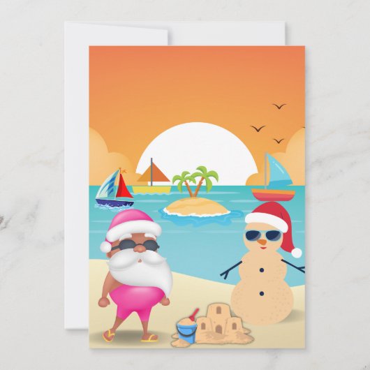 Funny Tanned Weihnachtsbootparade Einladung (Rückseite)