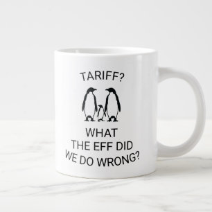 Funny Tariffed Penguins Jumbo-Tasse
