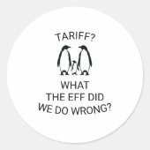 Funny Tariffed Penguins Runder Aufkleber (Vorderseite)