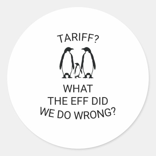 Funny Tariffed Penguins Runder Aufkleber (Vorderseite)