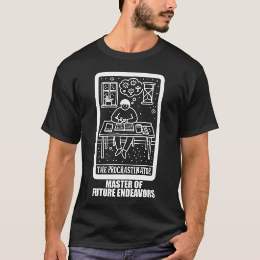 Funny Tarot Card Der Zauderer T-Shirt (Vorderseite)